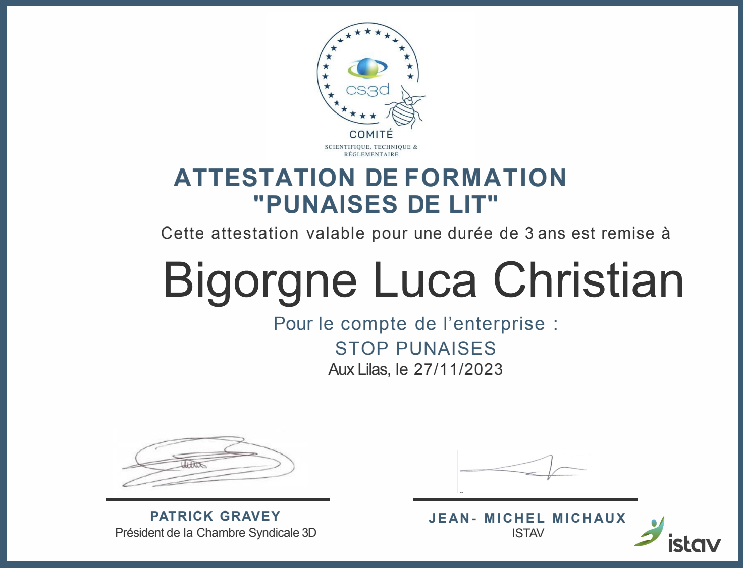 attestation formation stop-punaises